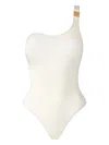 Sofia Erhan Embellished One-shoulder Swimsuit In White