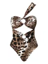 Sofia Erhan Gaia One-shoulder Swimsuit In Animal Print