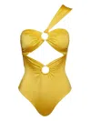 Sofia Erhan Gaia One-shoulder Swimsuit In Yellow
