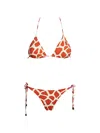 Sofia Erhan Giraffe-print Bikini In Orange