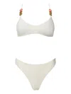 Sofia Erhan Giselle Beaded Bikini In White