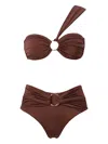 Sofia Erhan Hera Ring-detail Bikini In Brown