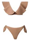 Sofia Erhan Marina Ruffled Bikini In Brown