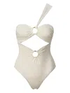 Sofia Erhan One-shoulder Cut-out Swimsuit In White