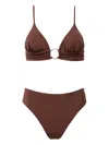 Sofia Erhan Ring-detail Bikini In Brown