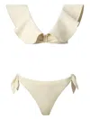 Sofia Erhan Ruffled-trim Bikini In Neutral