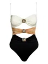 Sofia Erhan Shell-embellished Swimsuit In Multi