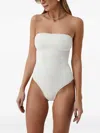 Sofia Erhan Strapless Textured Swimsuit In White