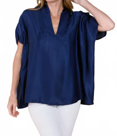 Sofia Inez Top In Navy In Blue