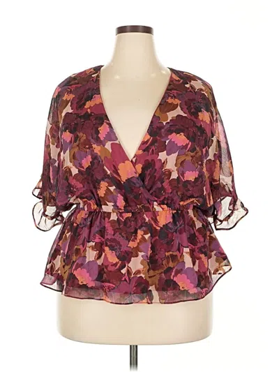 Pre-owned Sofia Jeans By Sofia Vergara 3/4 Sleeve Blouse In Burgundy