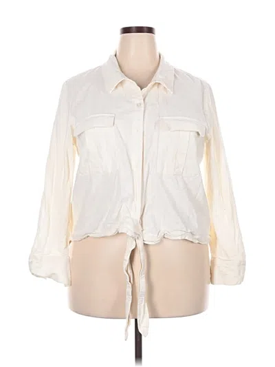 Pre-owned Sofia Jeans By Sofia Vergara 3/4 Sleeve Button Down Shirt In White