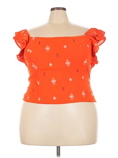 Pre-owned Sofia Jeans By Sofia Vergara Short Sleeve Top In Orange