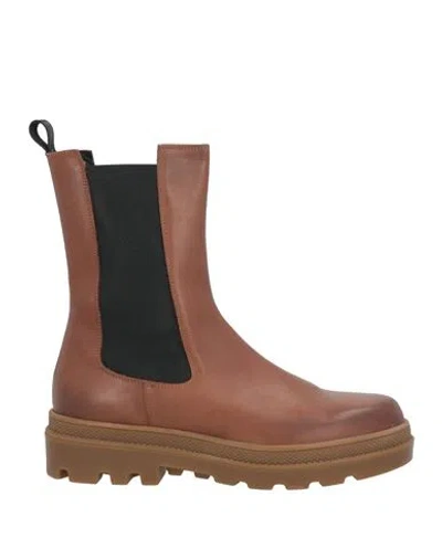 Sofia / Len Woman Ankle Boots Brown Size 10 Calfskin