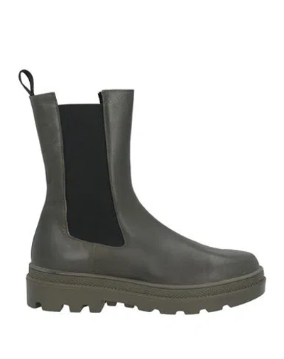 Sofia / Len Woman Ankle Boots Military Green Size 10 Calfskin