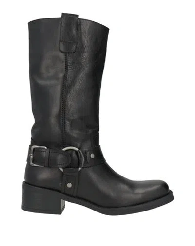 Sofia Mare Woman Boot Black Size 7 Leather In Multi