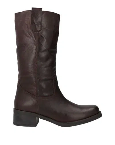 Sofia Mare Woman Boot Dark Brown Size 6 Leather
