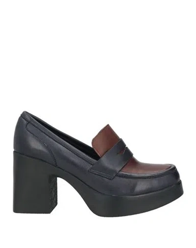 Sofia Mare Woman Loafers Midnight Blue Size 8 Leather