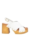 Sofia Mare Woman Mules & Clogs White Size 8 Leather