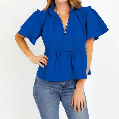 Sofia Sevila Blouse In Royal Blue