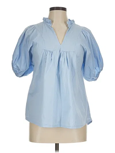 Pre-owned Sofia Short Sleeve Blouse In Blue