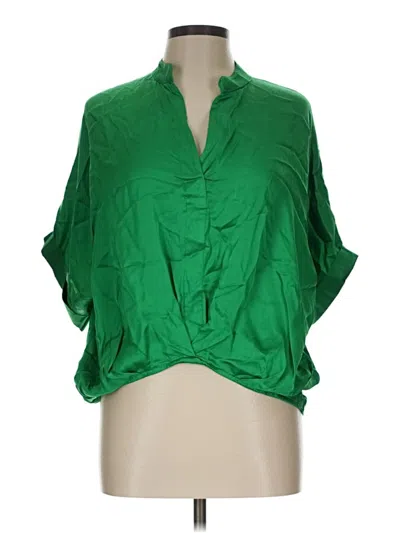Pre-owned Sofia Short Sleeve Blouse In Green