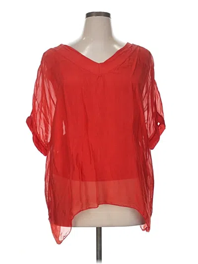 Pre-owned Sofia Short Sleeve Blouse In Red