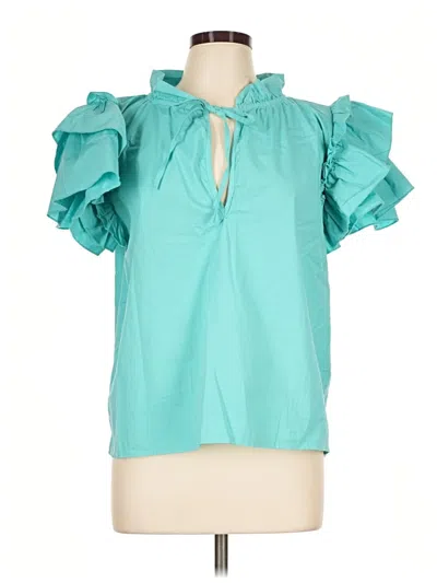 Pre-owned Sofia Short Sleeve Blouse In Teal