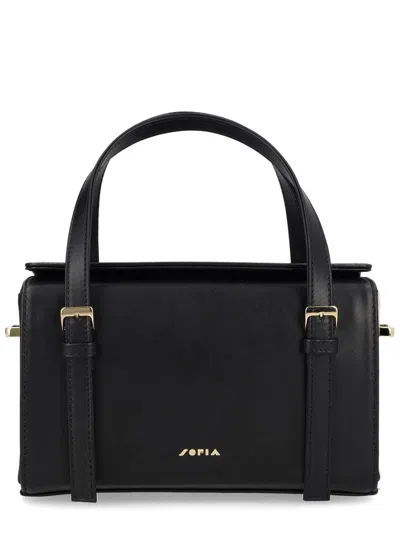 Sofia Structured Top Handle Satchel In Black