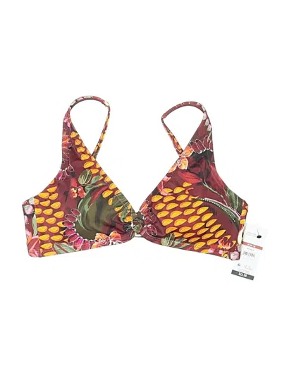 Pre-owned Sofia Swimsuit Top Burgundy Print Pattern Swimwear