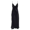 Sofia Tsereteli Black Silk Satin Lingerie Slip In Black