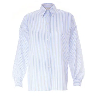Sofia Tsereteli Striped Cotton Shirt In Blue/white
