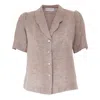 Sofia Tsereteli Women's Brown Linen Shirt In Brown