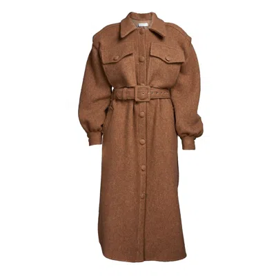 Sofia Tsereteli Women's Brown Oversize Coat In Virgin Wool