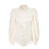 Sofia Tsereteli Cream White Silk Blouse In White