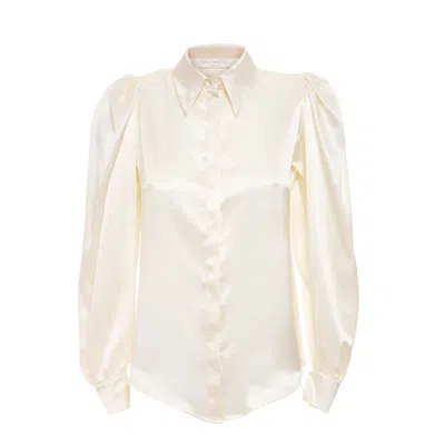 Sofia Tsereteli Cream White Silk Blouse