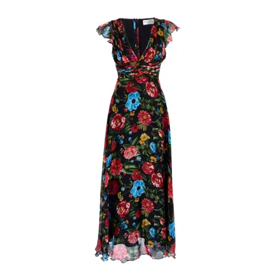 Sofia Tsereteli Women's Evening Dress In Floral Motif In Multi