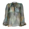 Sofia Tsereteli Floral Print Silk Blouse