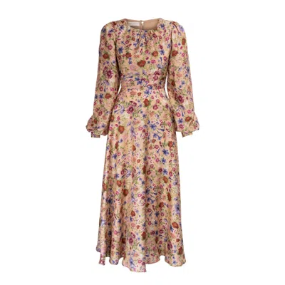 Sofia Tsereteli Women's Gardenia Silk Gown - Floral In Black