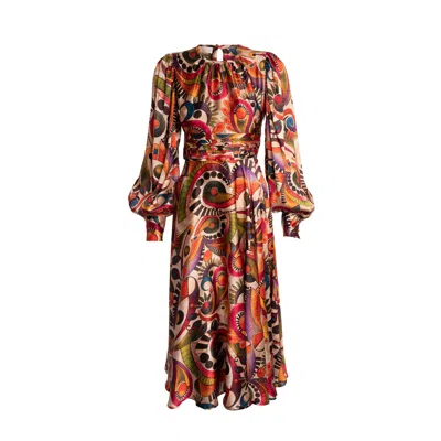 Sofia Tsereteli Women's Geometric Silk Dress In Multi