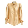 Sofia Tsereteli Gold Silk Blouse In Gold
