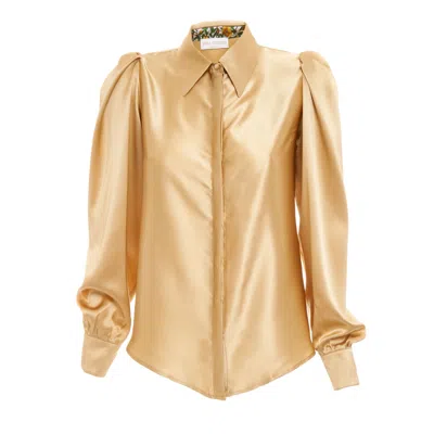 Sofia Tsereteli Gold Silk Blouse