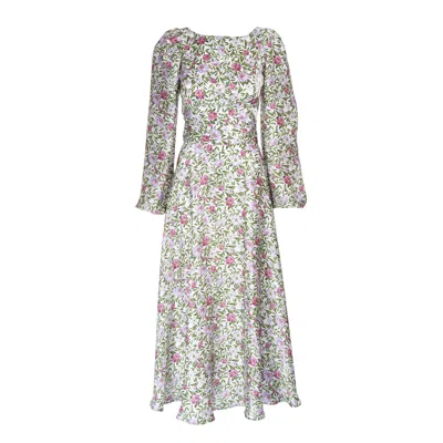 Sofia Tsereteli Graceful Peony Garden Dress In White