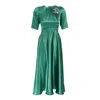 Sofia Tsereteli Women's Green Royal Satin Gown In Green