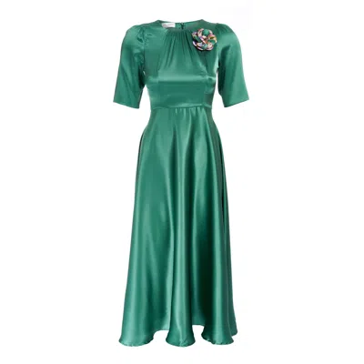 Sofia Tsereteli Women's Green Royal Satin Gown
