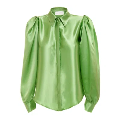 Sofia Tsereteli Green Silk Blouse