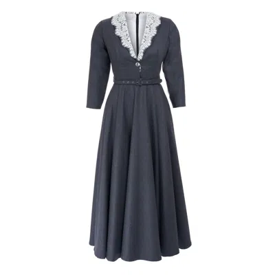 Sofia Tsereteli Formal Wool Suitdress In Grey