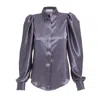 SOFIA TSERETELI WOMEN'S GREY SILK BLOUSE