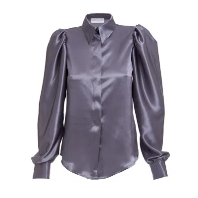 Sofia Tsereteli Grey Silk Blouse