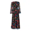 Sofia Tsereteli Long Silk Chiffon Dress In Black