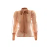 Sofia Tsereteli Women's Neutrals Organza Nude Blouse In Brown